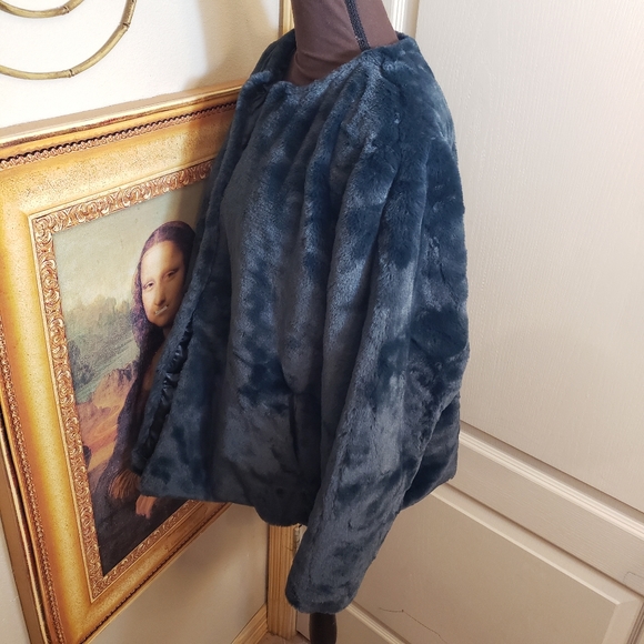 Nwt 2x 18 20 faux fur jacket green - Picture 2 of 10